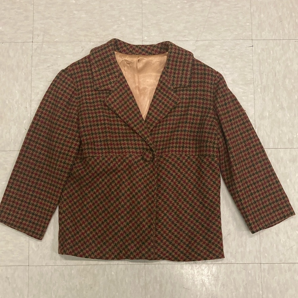 Vintage Houndstooth Wool Jacket size small